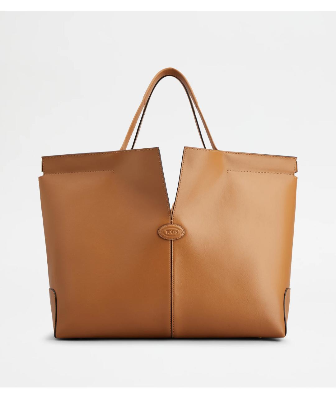 TOD'S Бежевая кожаная сумка тоут, фото 7