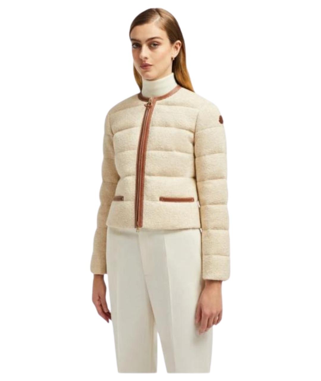 MONCLER Бежевый шерстяной пуховик, фото 2
