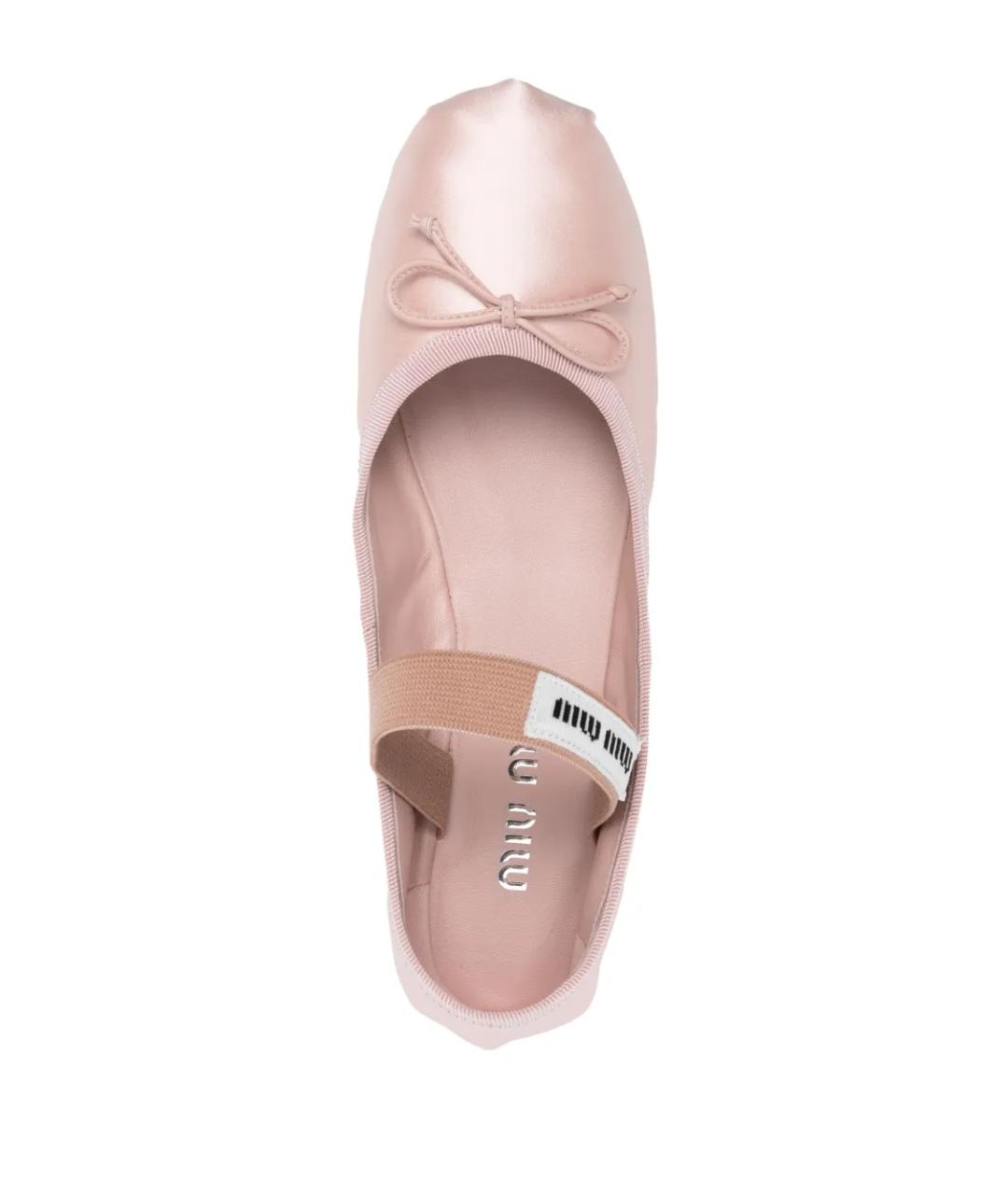 MIU MIU Розовые текстильные балетки, фото 4