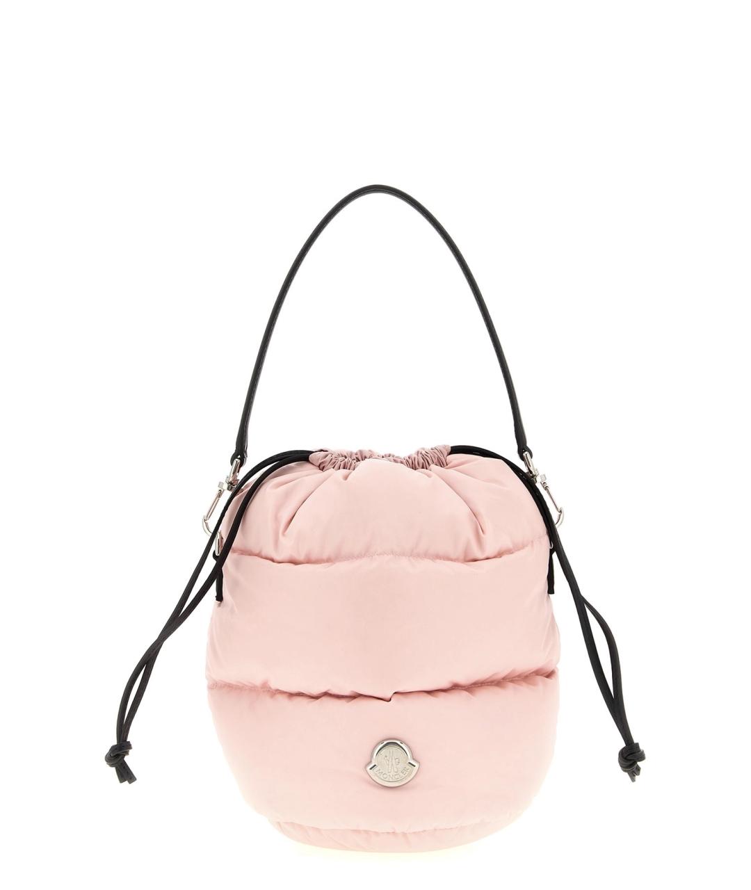 MONCLER Розовая синтетическая сумка с короткими ручками, фото 1