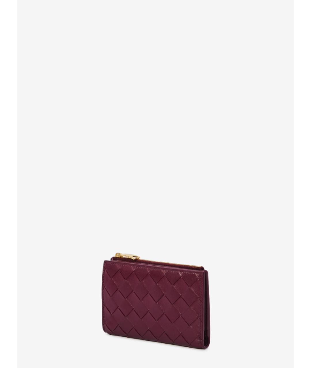 BOTTEGA VENETA Бордовый кожаный кошелек, фото 2