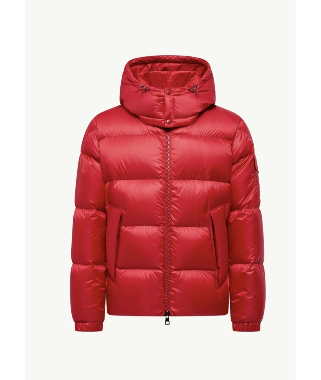 MONCLER Красный полиамидовый пуховик, фото 6