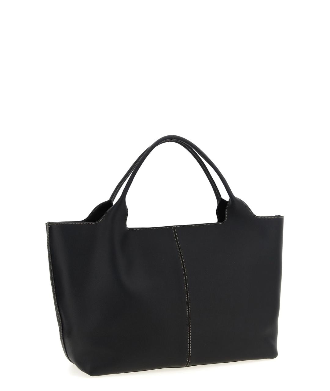 TOD'S Черная кожаная сумка тоут, фото 3