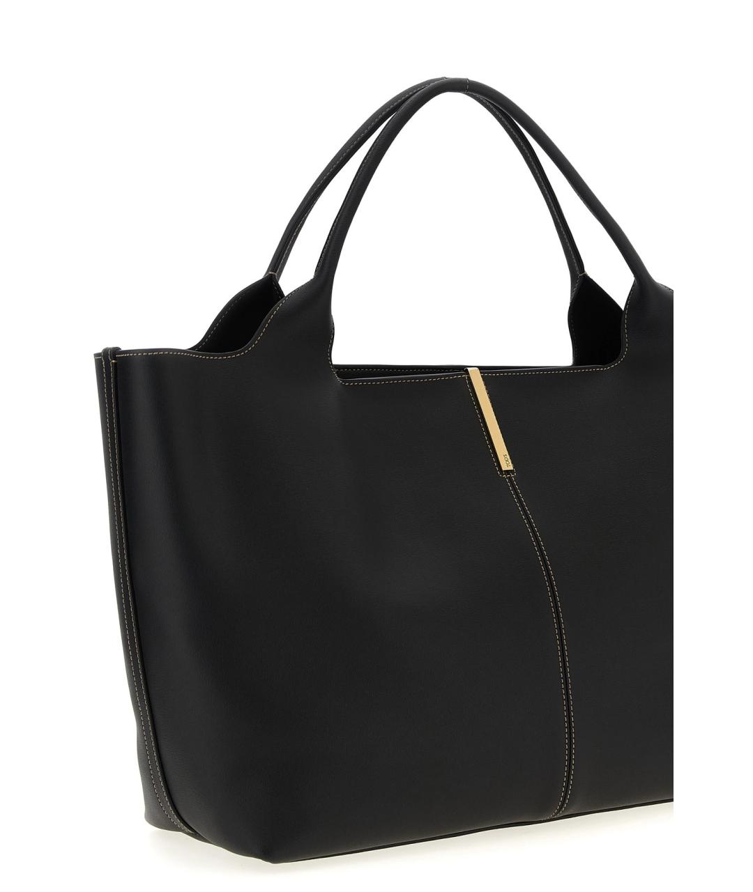 TOD'S Черная кожаная сумка тоут, фото 2