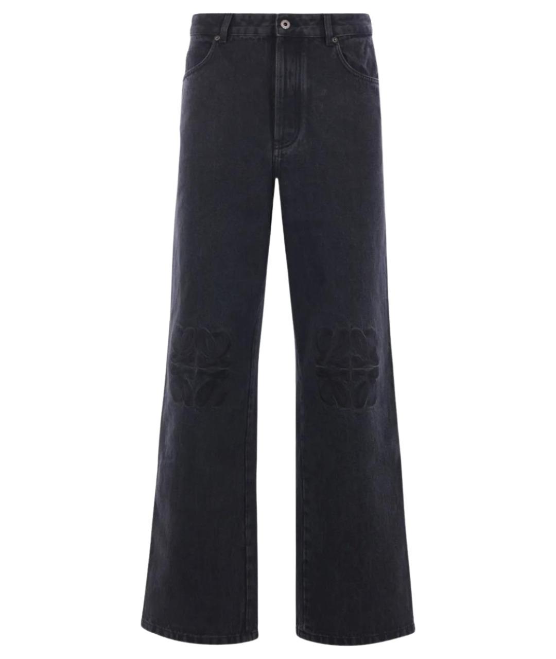 LOEWE Черные хлопковые прямые джинсы, фото 1