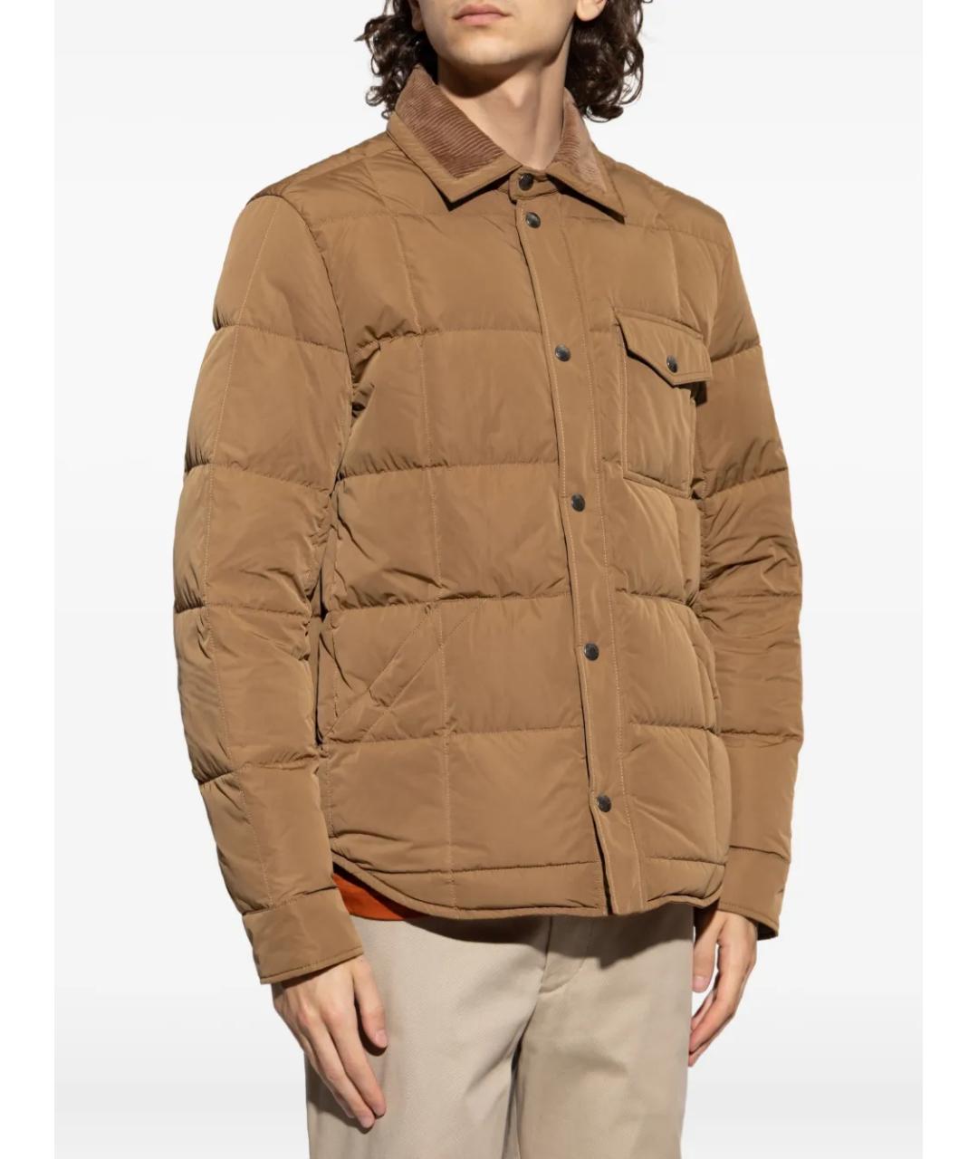 MONCLER Бежевая полиэстеровая куртка, фото 2