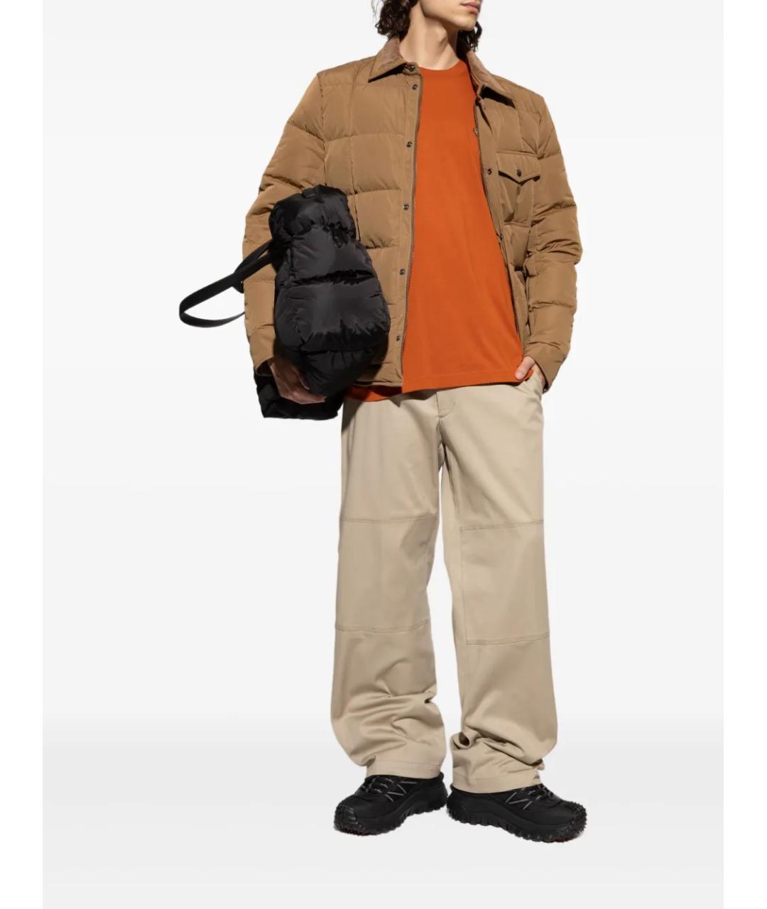 MONCLER Бежевая полиэстеровая куртка, фото 3