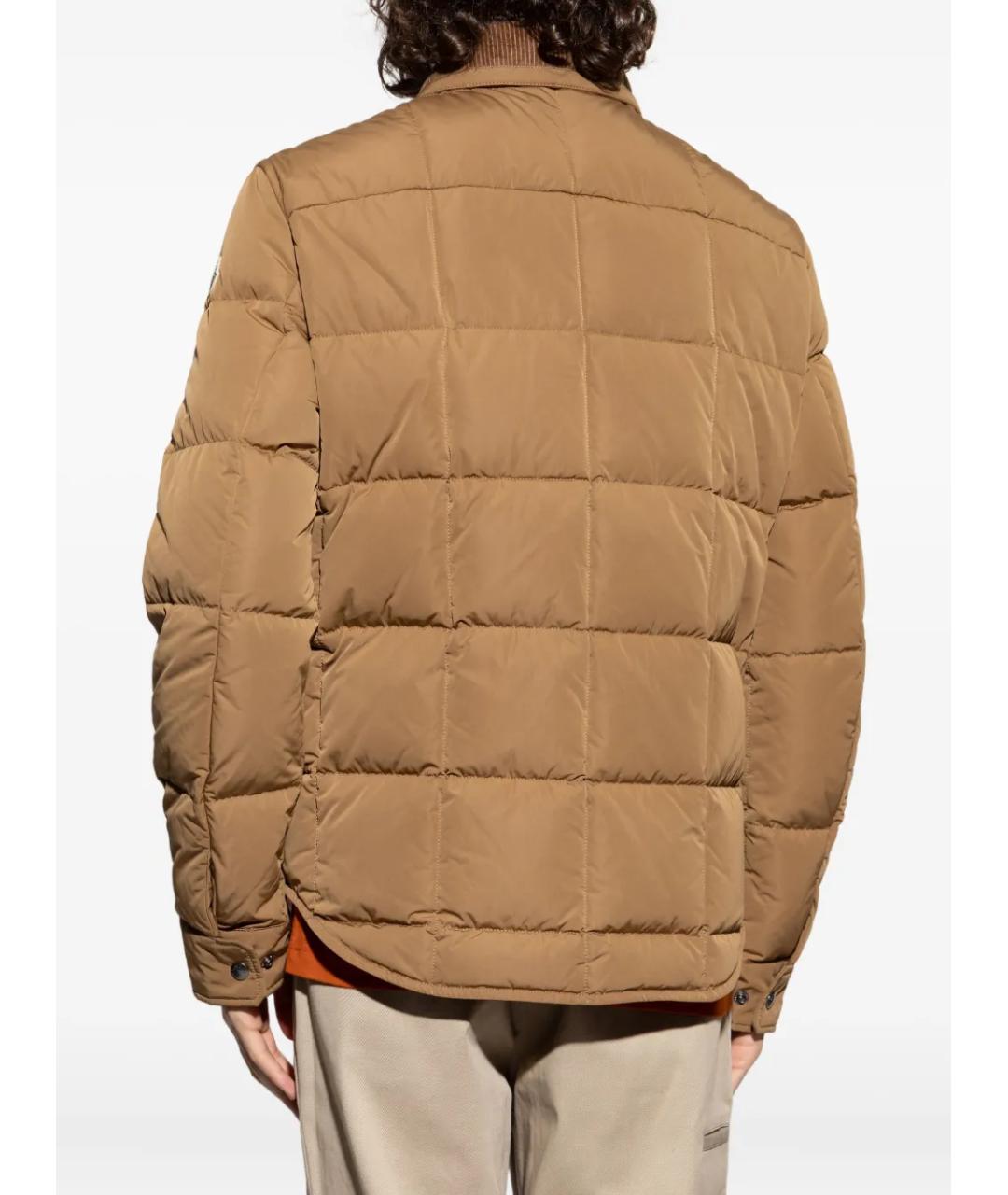 MONCLER Бежевая полиэстеровая куртка, фото 4