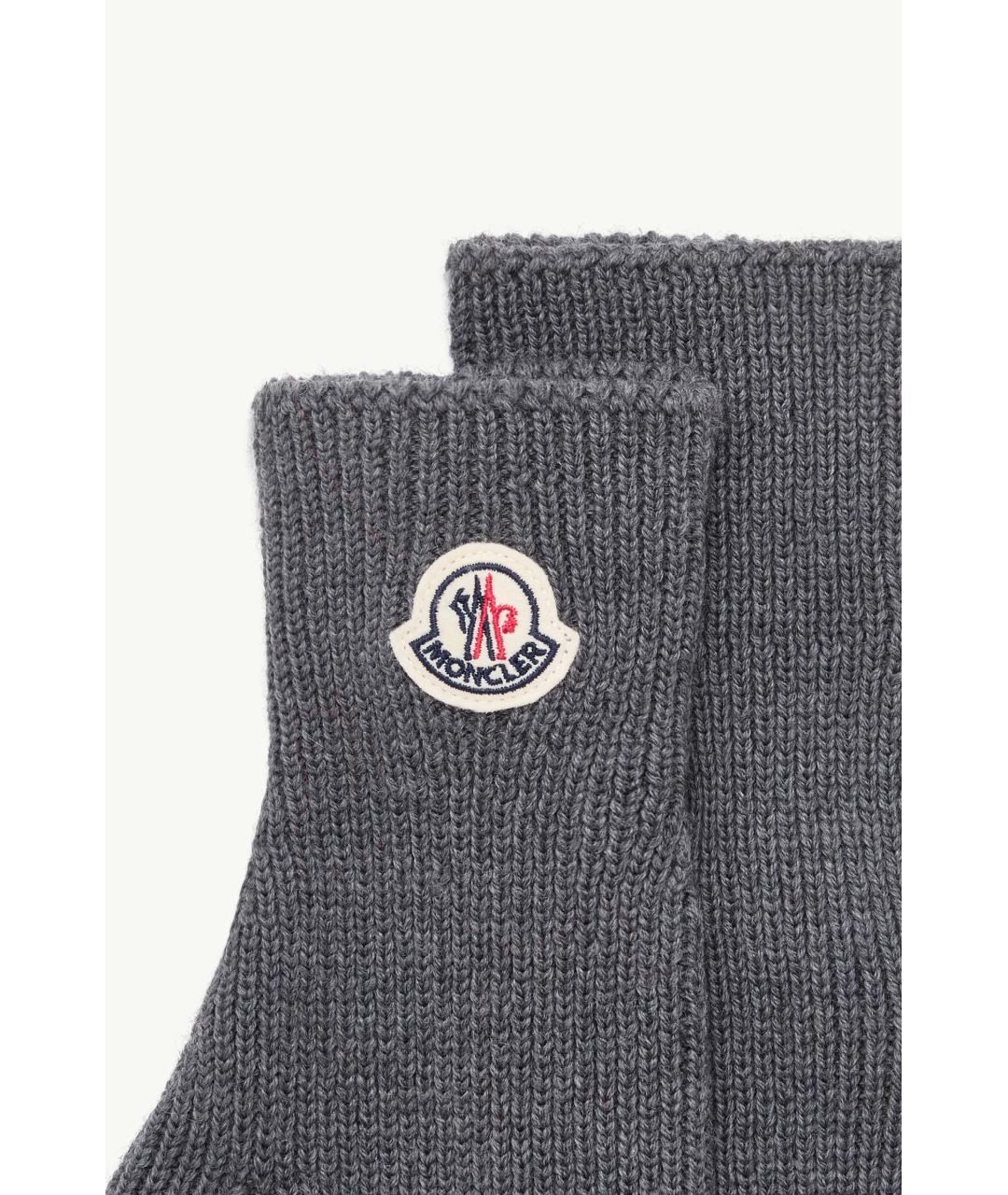 MONCLER Серые перчатки, фото 3