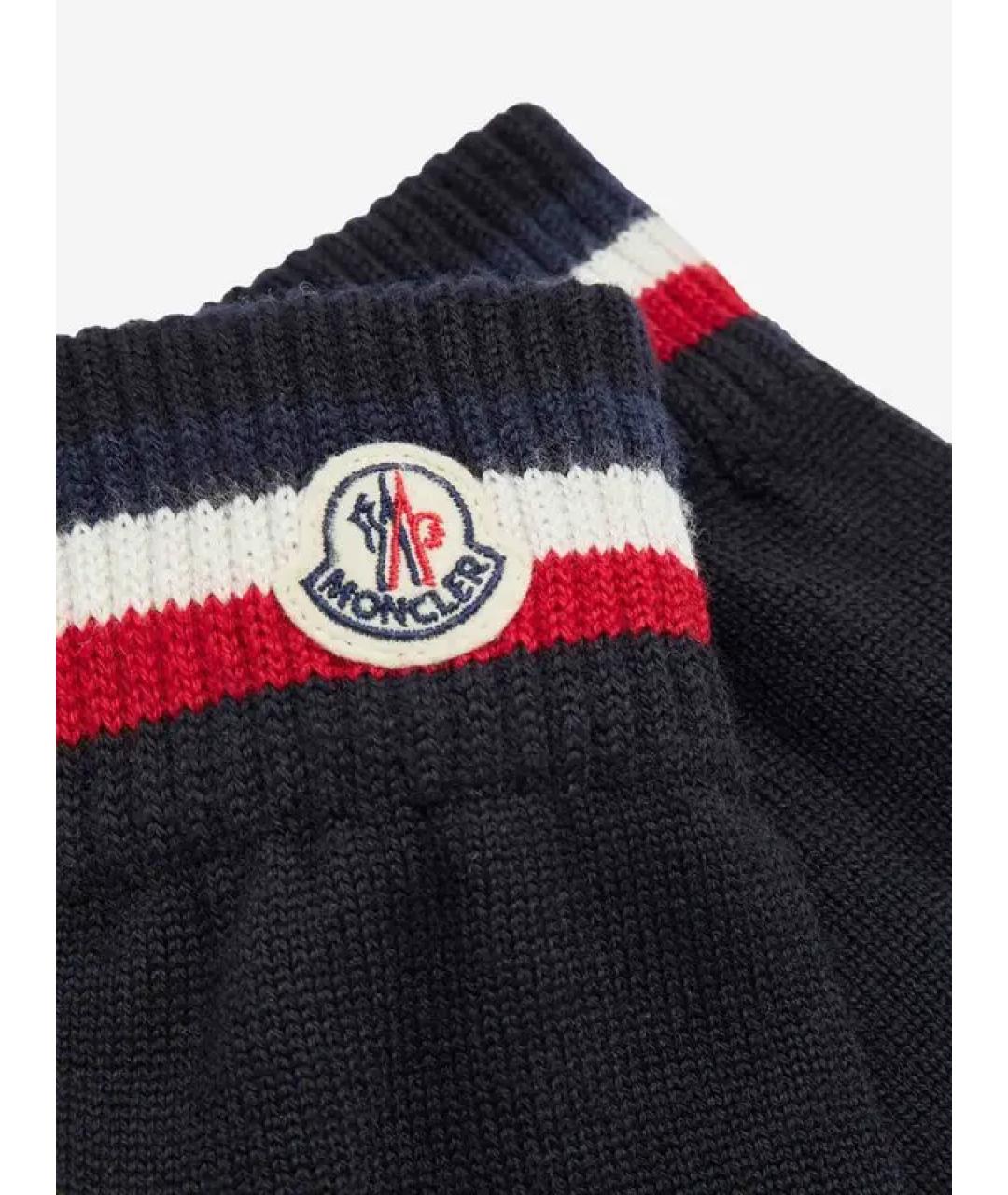 MONCLER Темно-синие шерстяные перчатки, фото 2