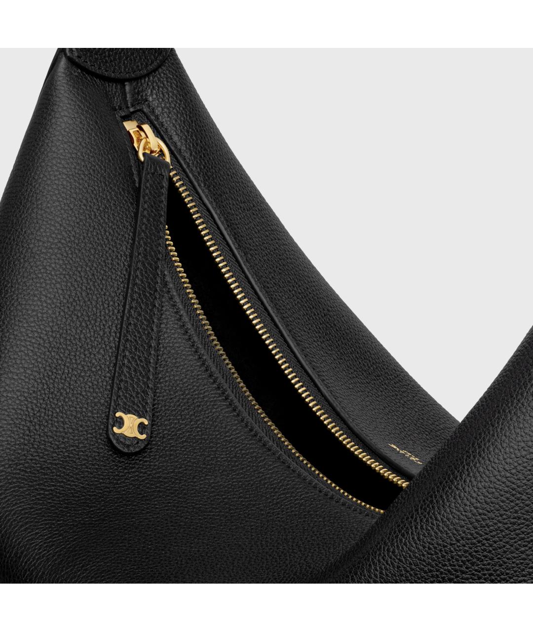CELINE Черная кожаная сумка через плечо, фото 4