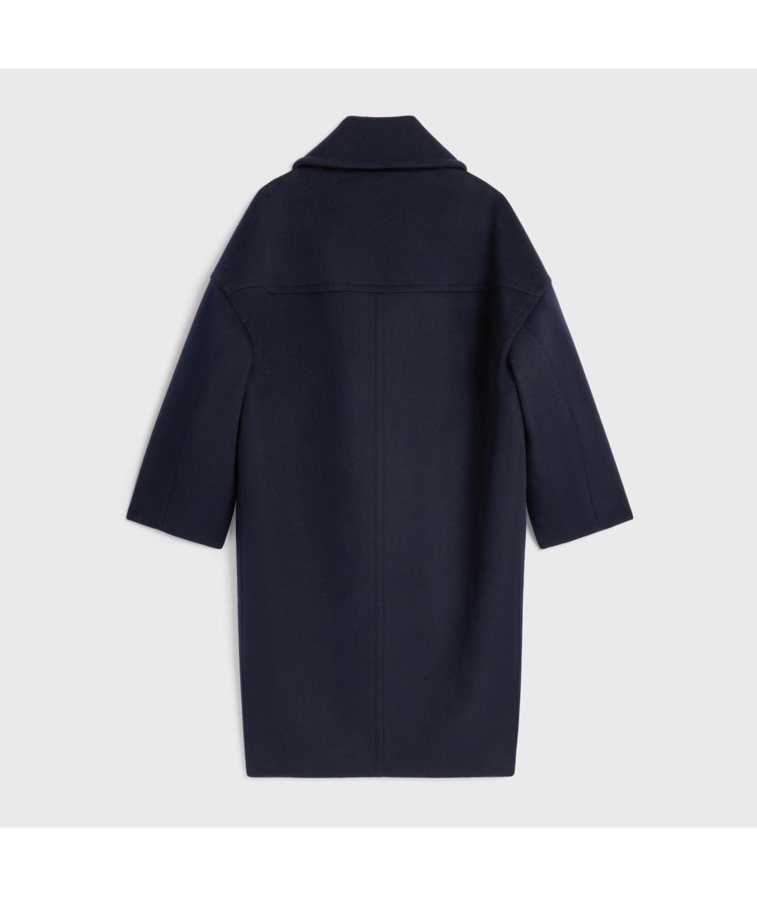 CELINE Темно-синее шерстяное пальто, фото 2