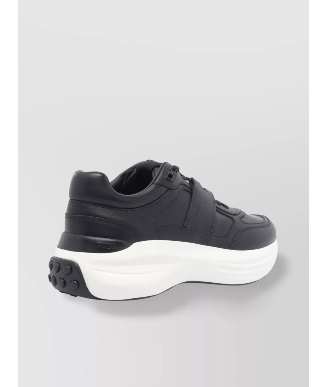 TOD'S Черные кожаные кроссовки, фото 3