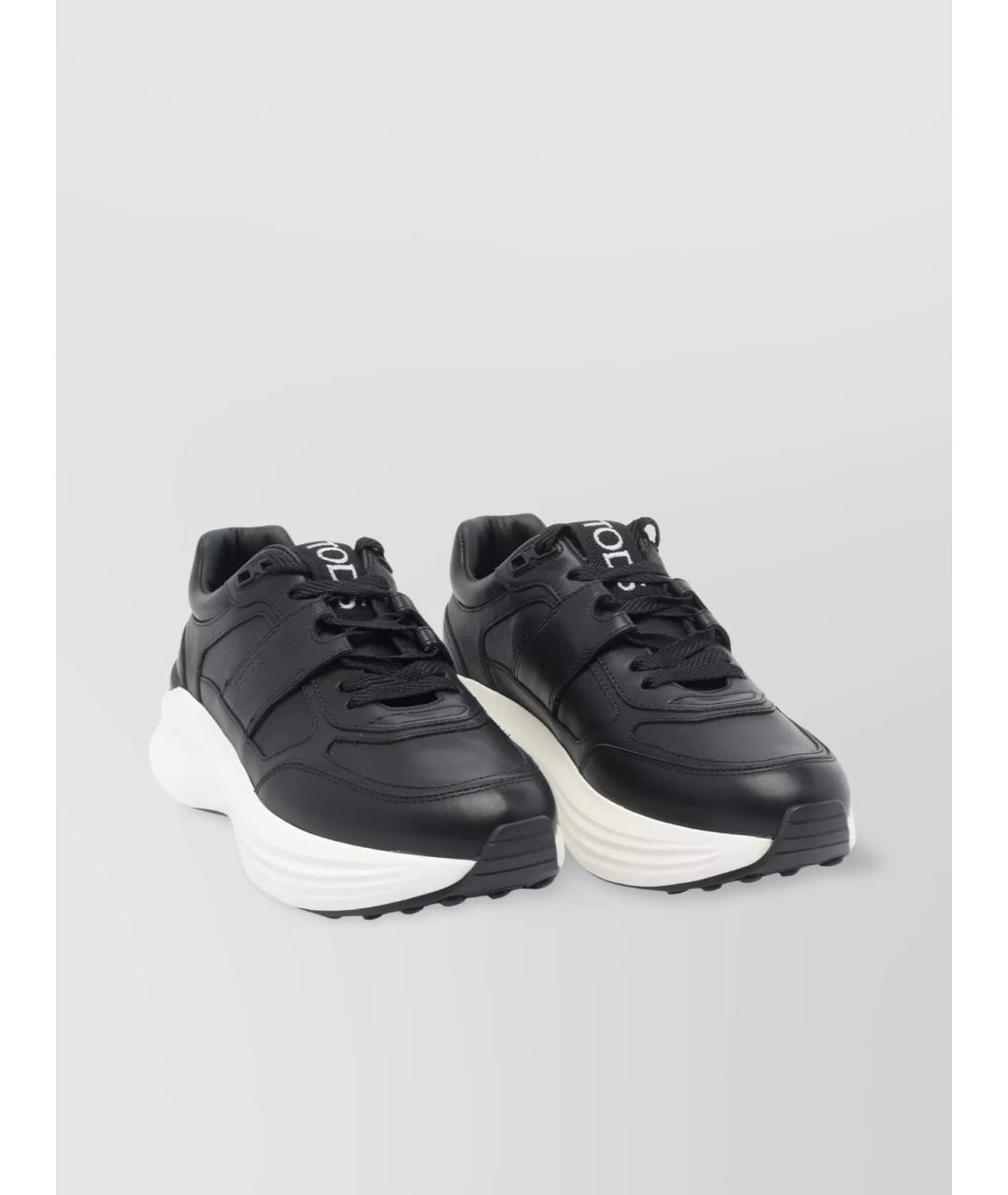 TOD'S Черные кожаные кроссовки, фото 2