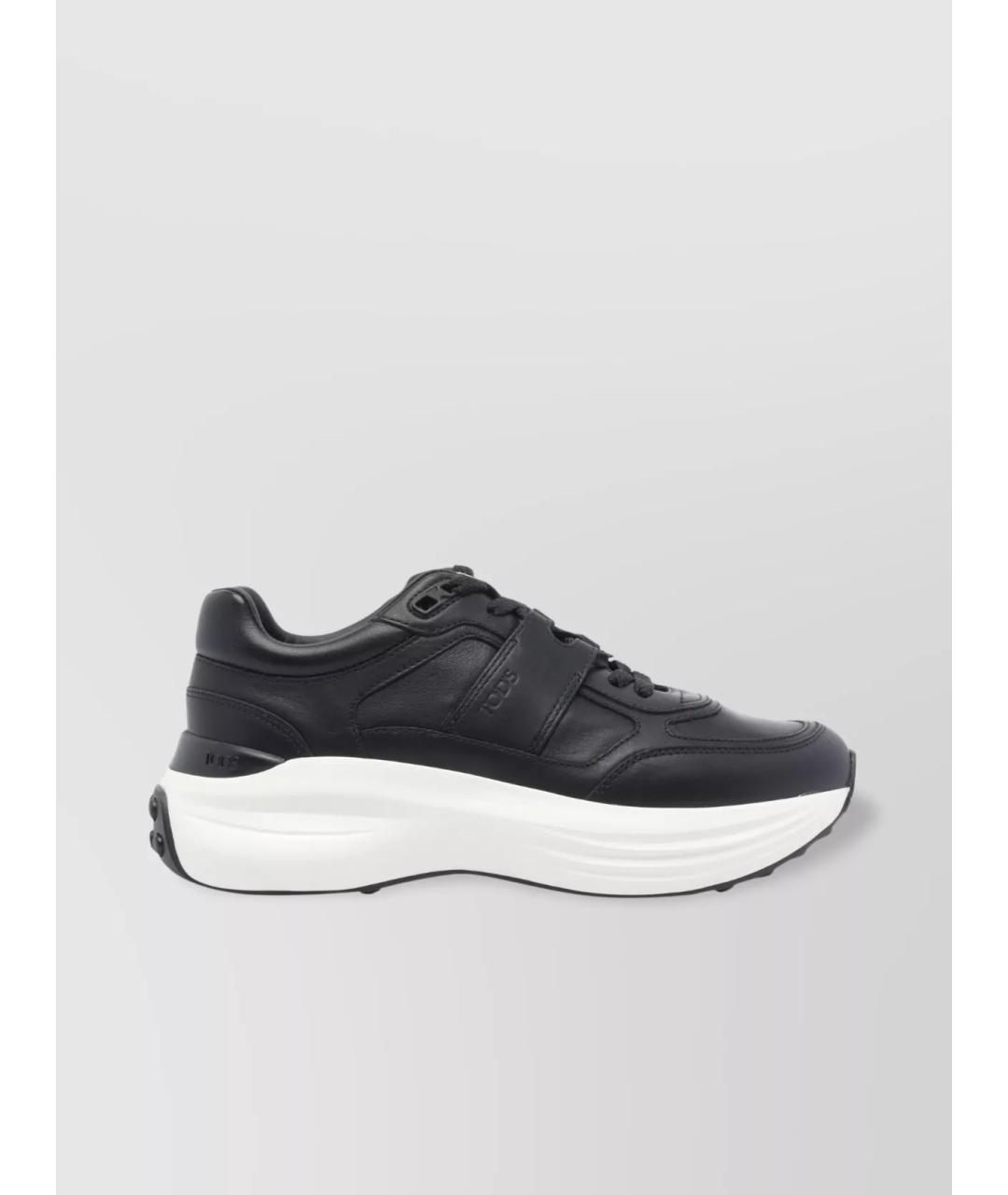 TOD'S Черные кожаные кроссовки, фото 5