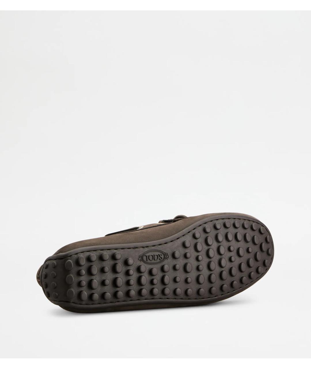 TOD'S Коричневые нубуковые мокасины, фото 4