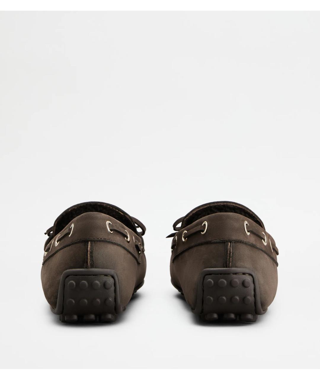 TOD'S Коричневые нубуковые мокасины, фото 3