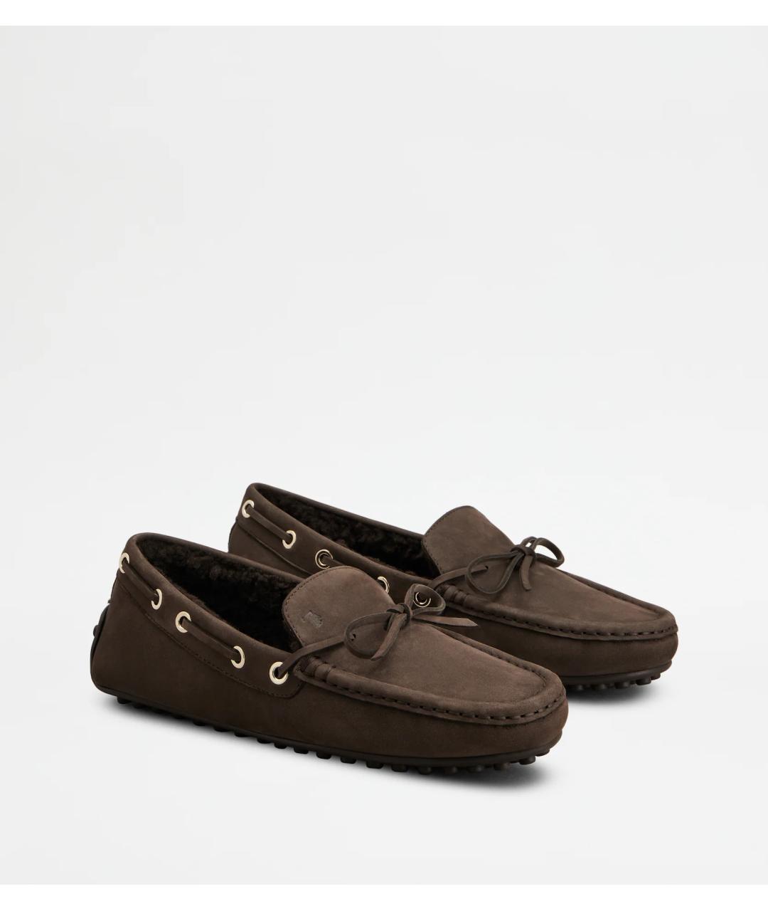 TOD'S Коричневые нубуковые мокасины, фото 2