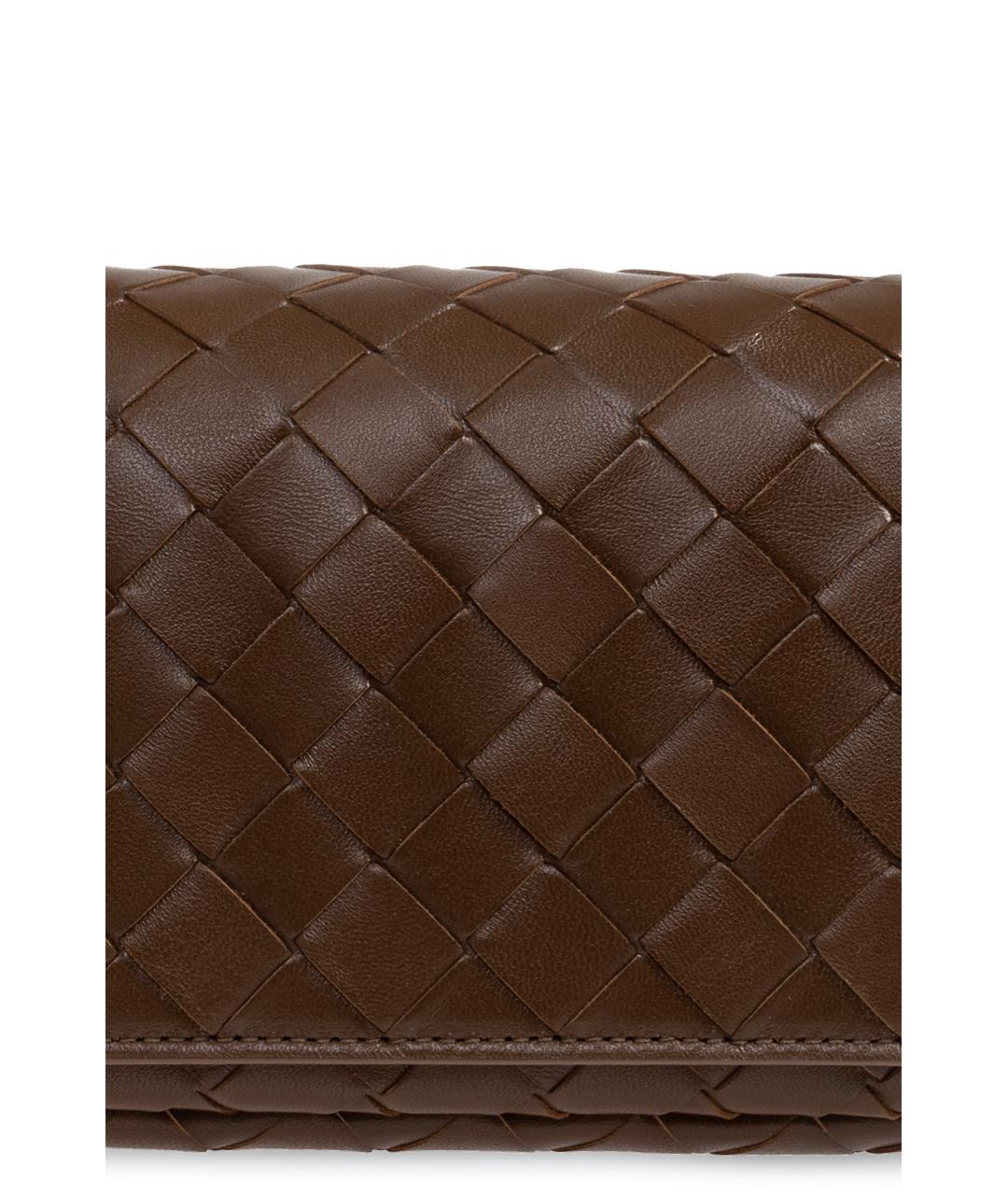 BOTTEGA VENETA Коричневая кожаная сумка через плечо, фото 6