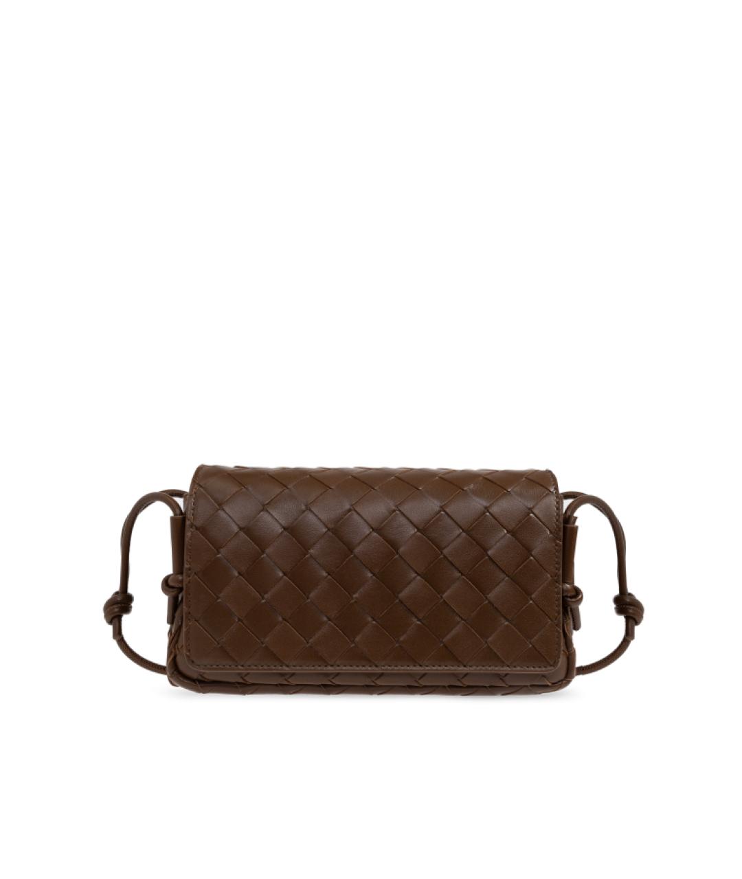 BOTTEGA VENETA Коричневая кожаная сумка через плечо, фото 1