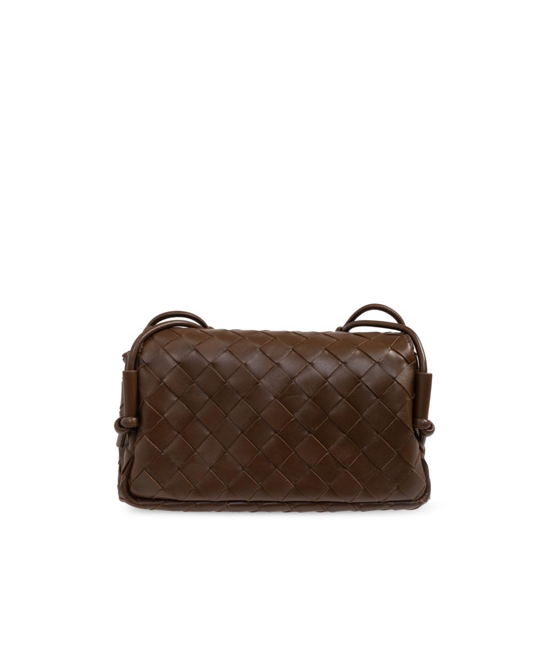 BOTTEGA VENETA Коричневая кожаная сумка через плечо, фото 3