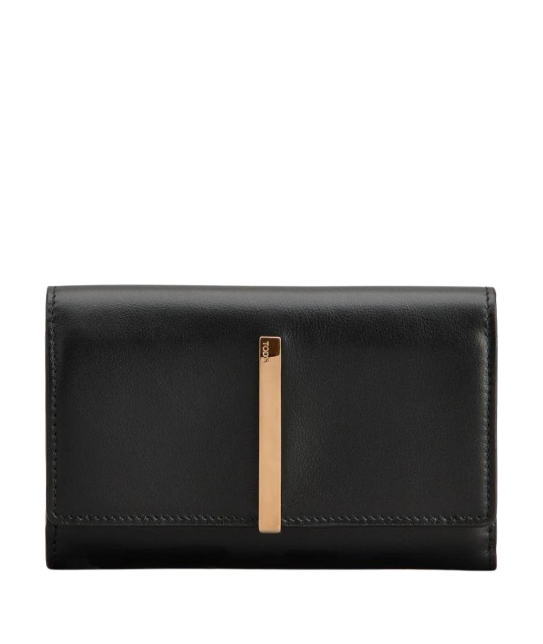 TOD'S Черный кожаный кошелек, фото 1