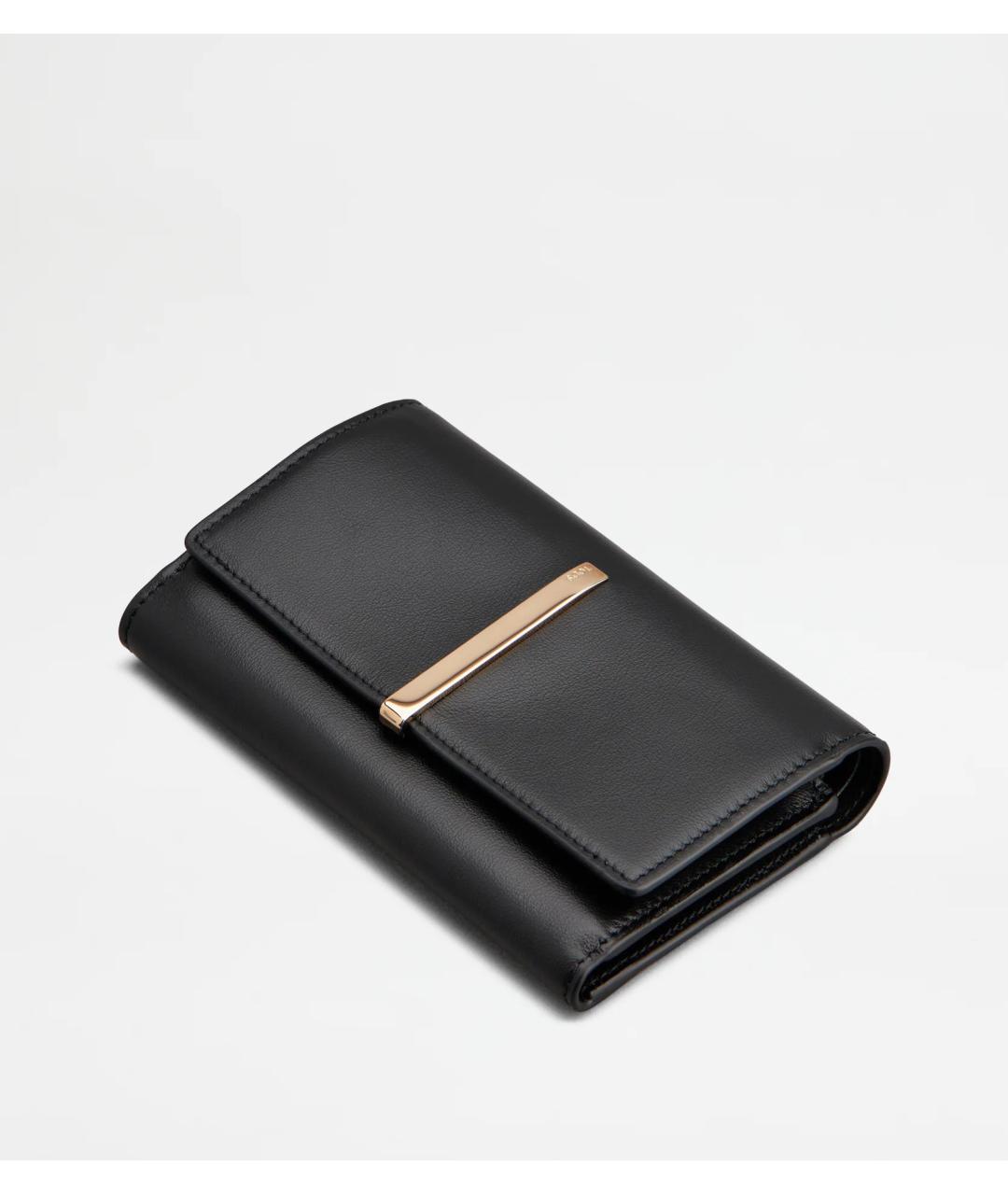 TOD'S Черный кожаный кошелек, фото 3