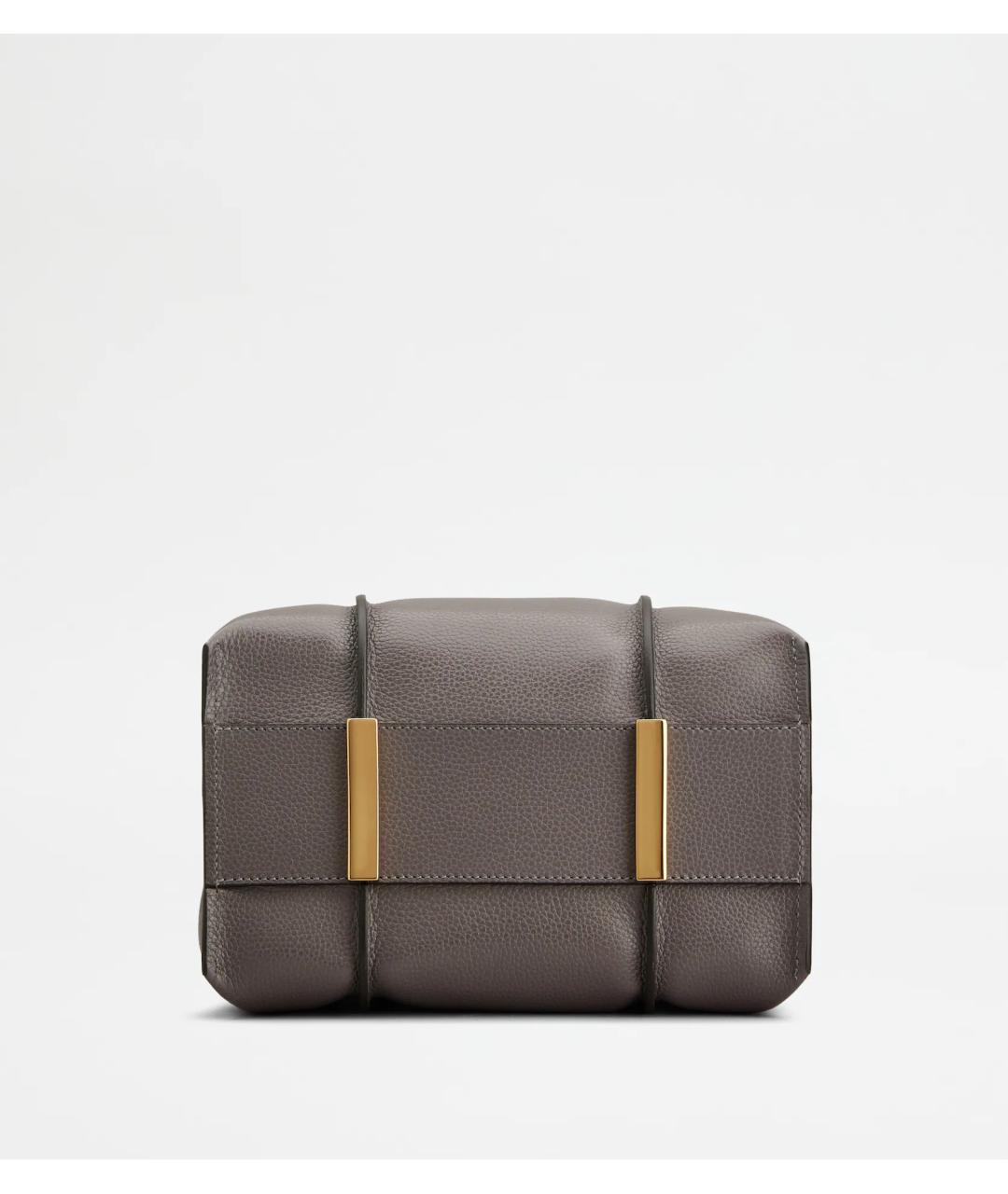 TOD'S Серая кожаная сумка тоут, фото 3
