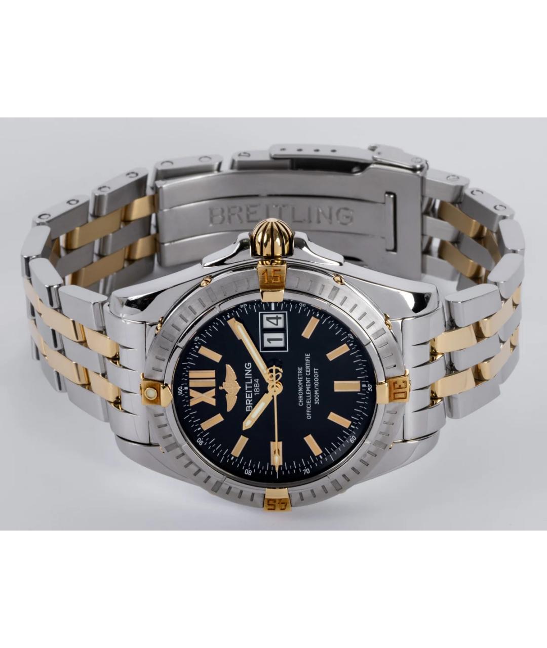 BREITLING Черные часы из желтого золота, фото 3