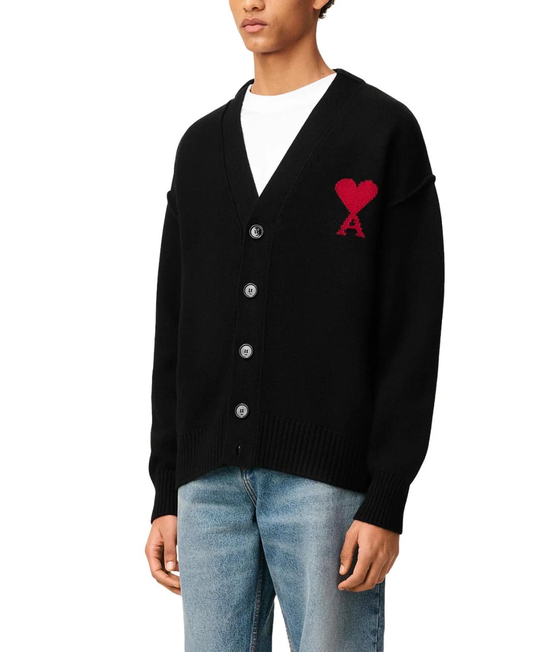 Ami Paris Черный шерстяной кардиган, фото 2