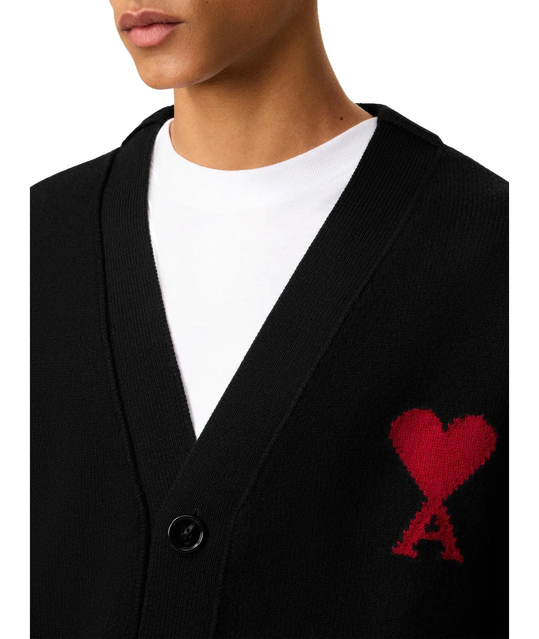 Ami Paris Черный шерстяной кардиган, фото 3