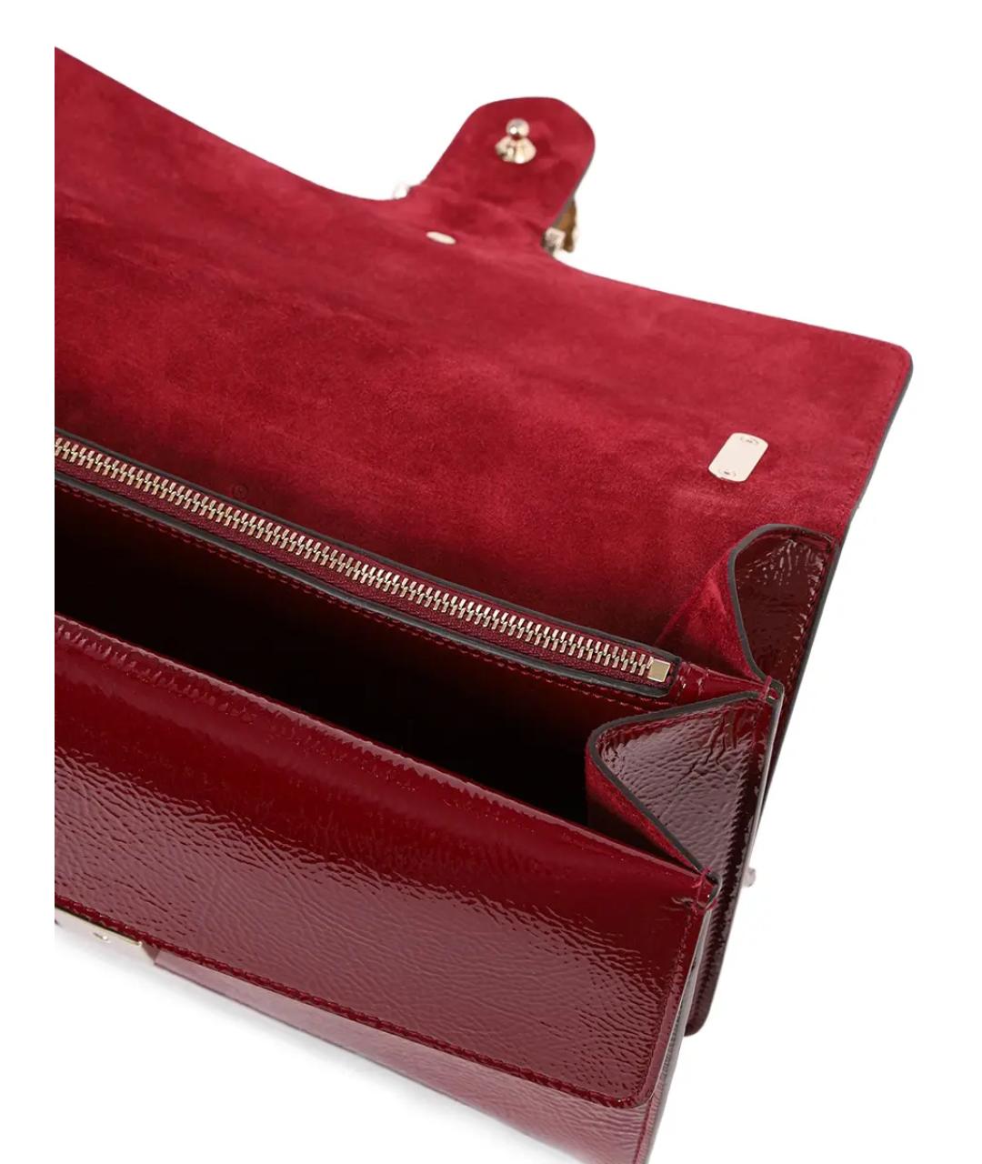 GUCCI Бордовая сумка через плечо из лакированной кожи, фото 3