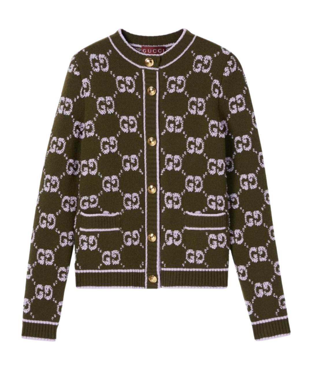 GUCCI Зеленый шерстяной кардиган, фото 1