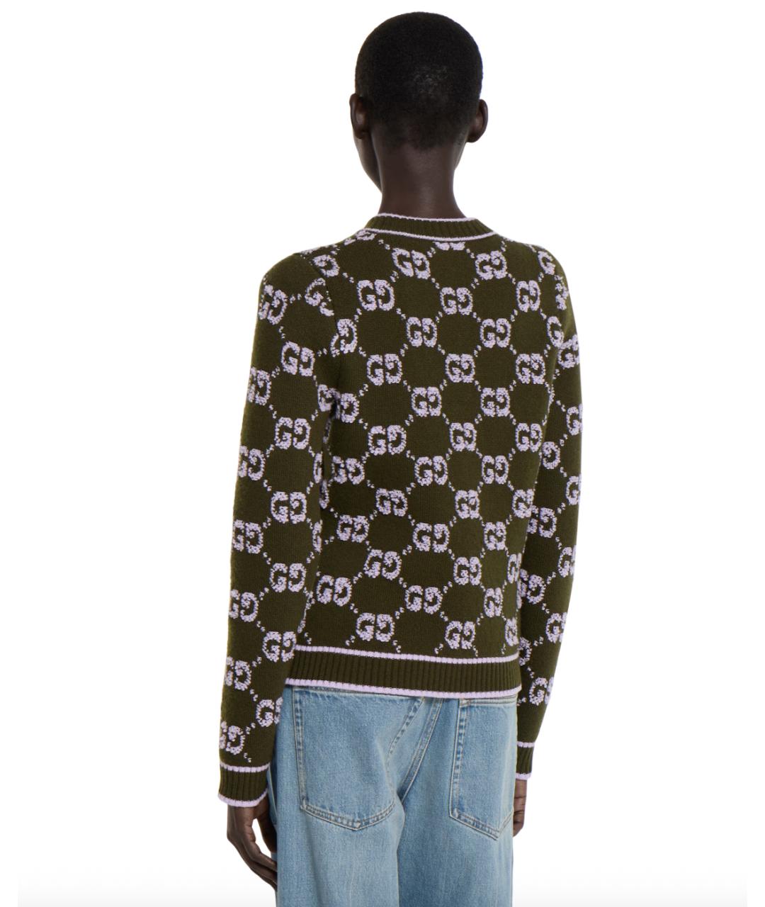 GUCCI Зеленый шерстяной кардиган, фото 3