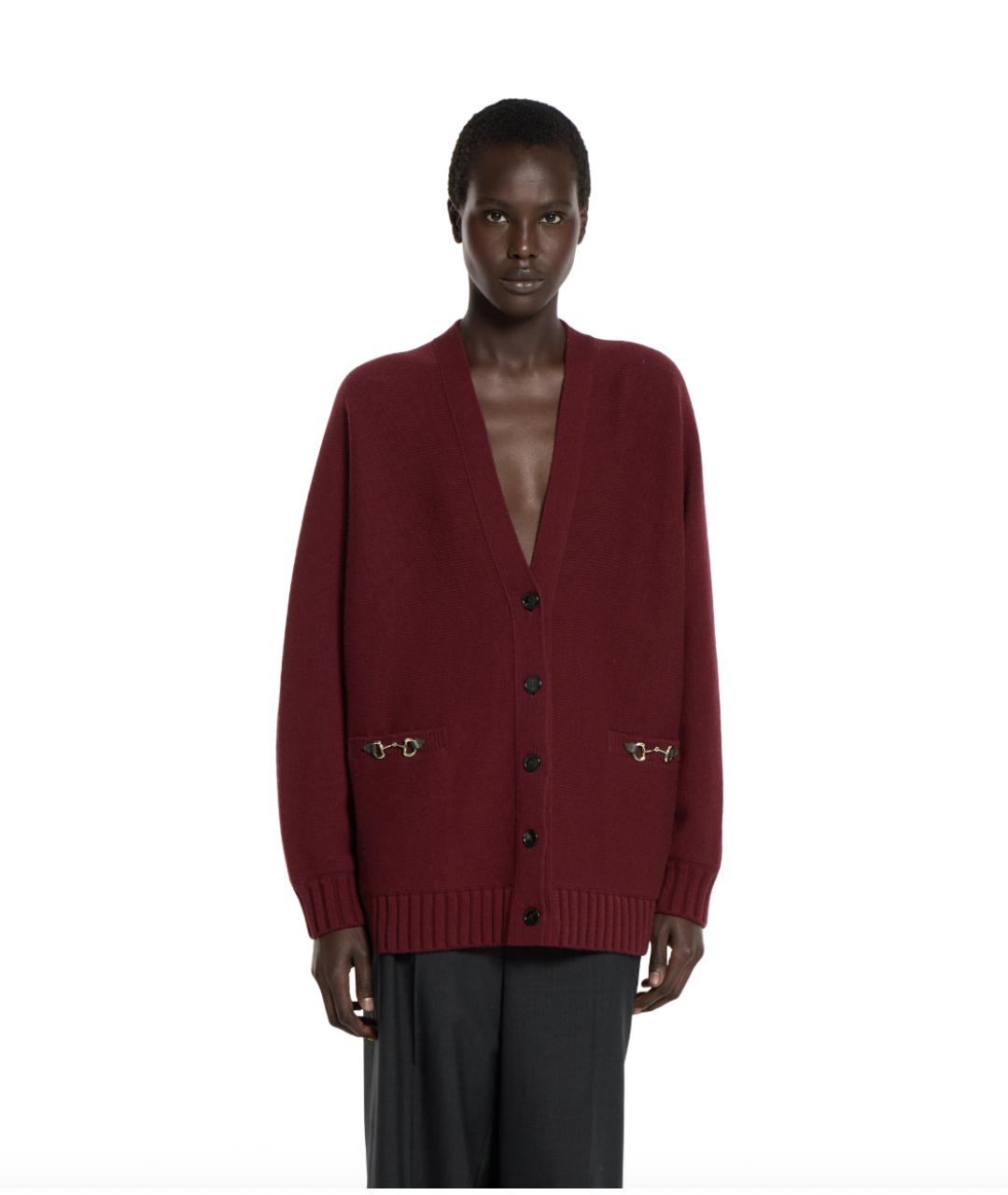 GUCCI Бордовый кашемировый кардиган, фото 2