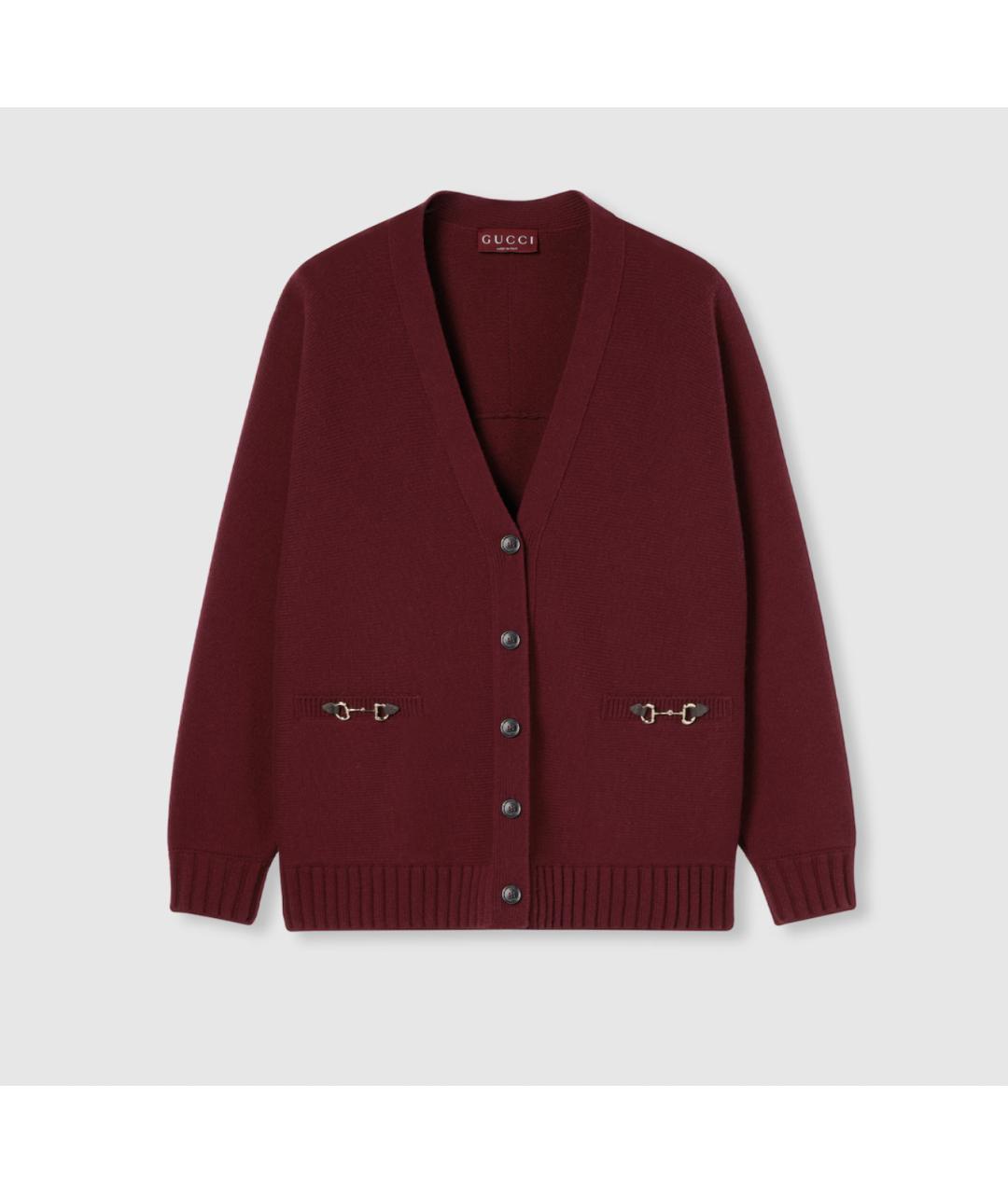 GUCCI Бордовый кашемировый кардиган, фото 6