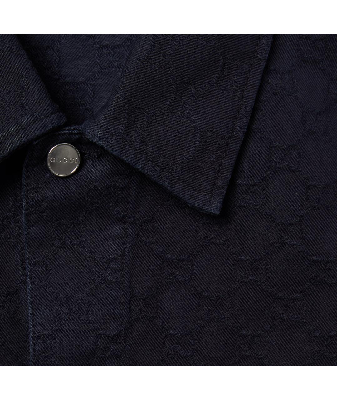 GUCCI Темно-синяя хлопковая куртка, фото 4