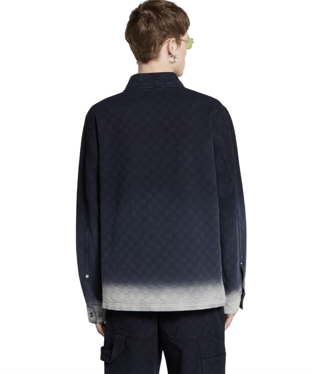 GUCCI Темно-синяя хлопковая куртка, фото 2