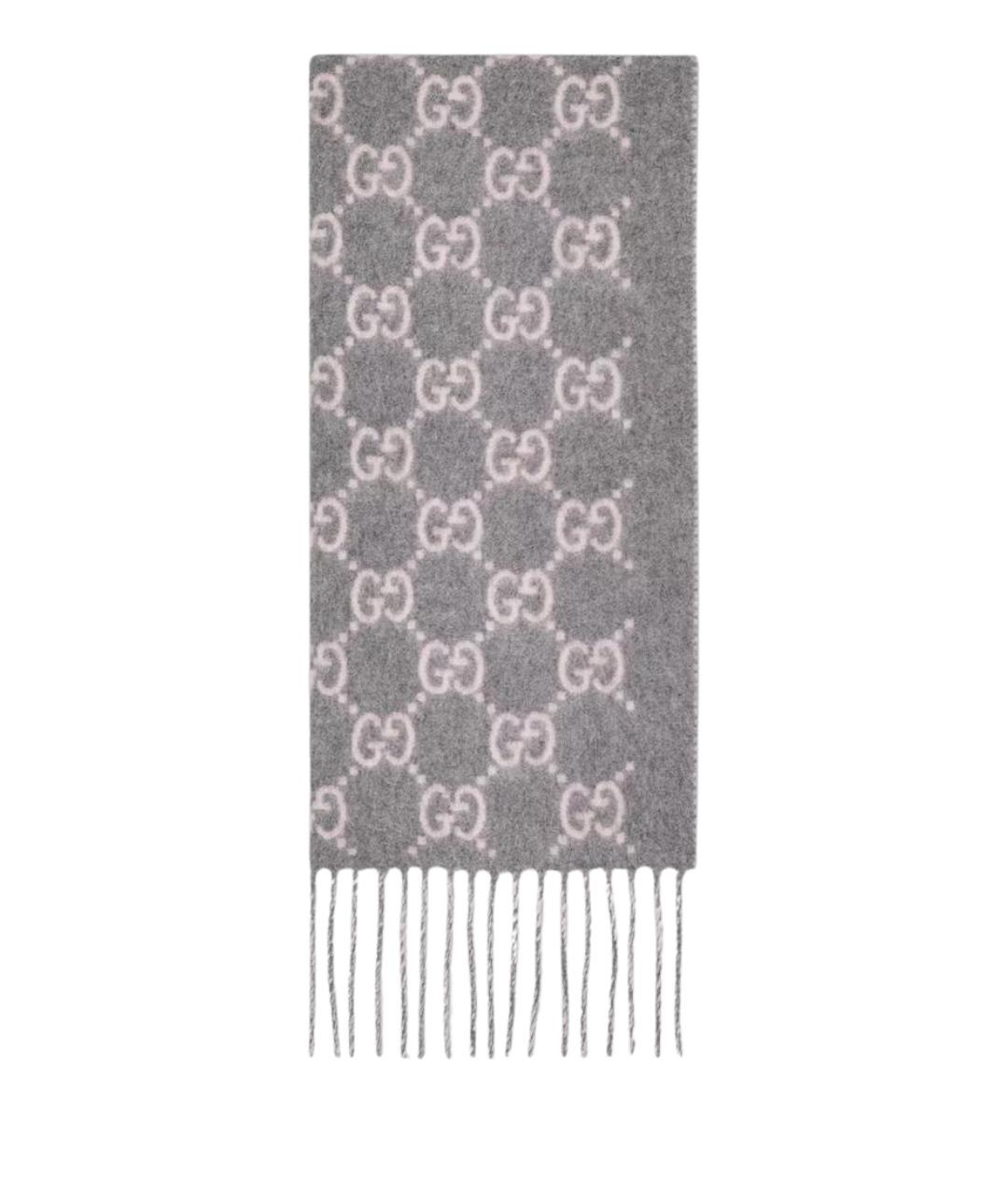 GUCCI Серый кашемировый шарф, фото 1
