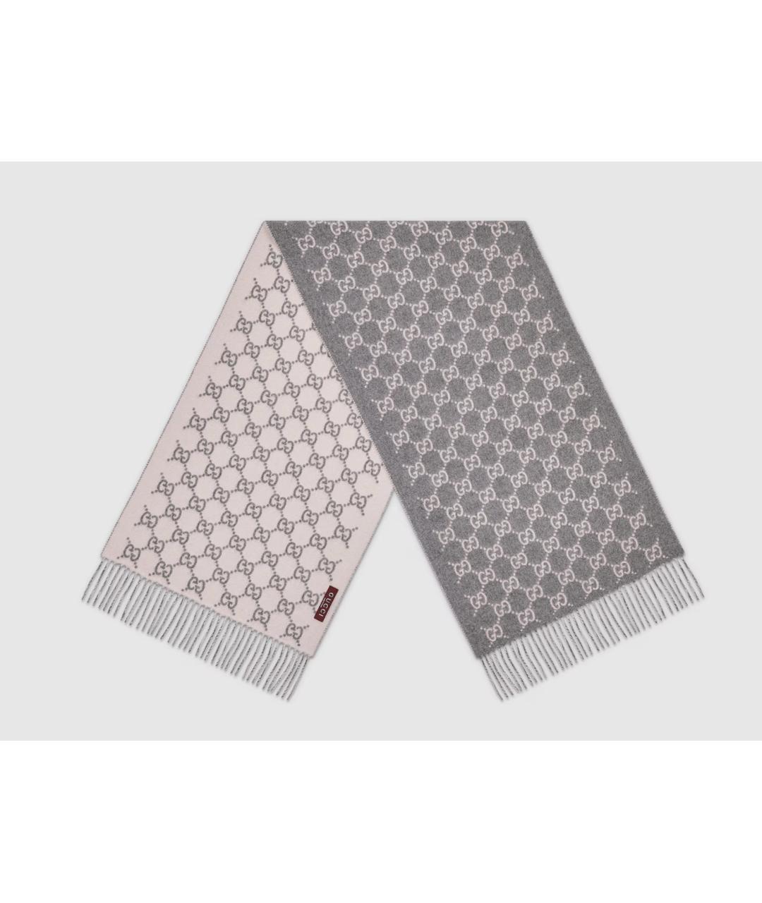 GUCCI Серый кашемировый шарф, фото 2
