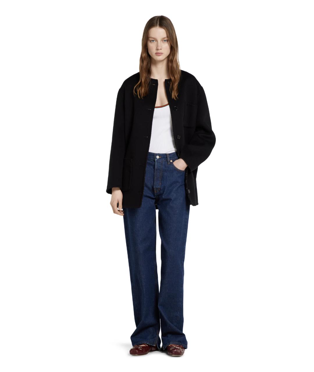 GUCCI Черное шерстяное пальто, фото 2