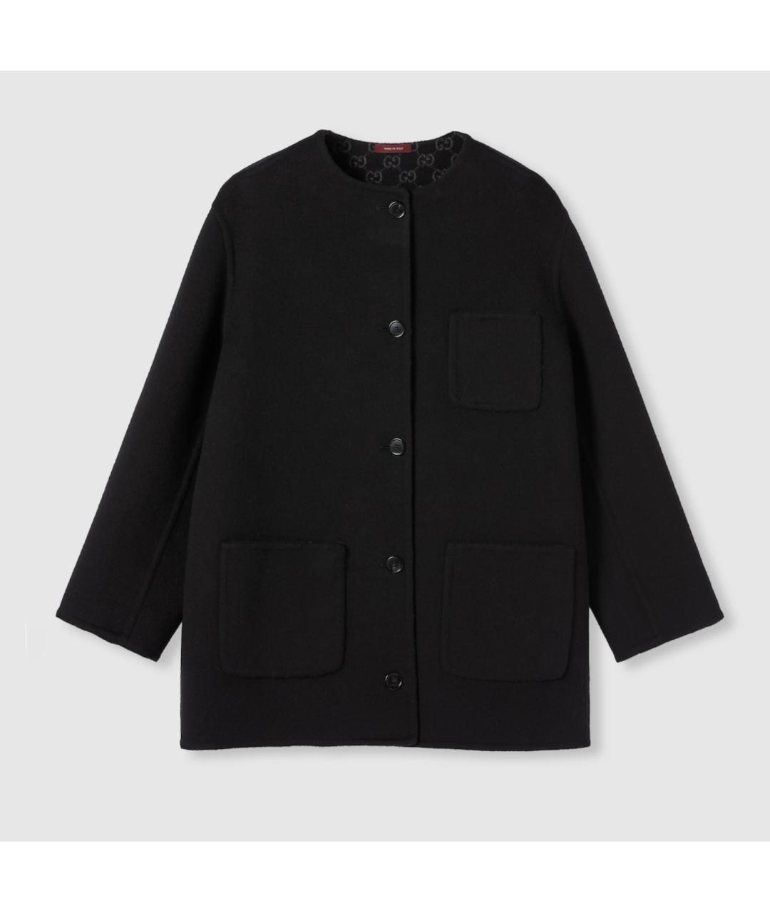 GUCCI Черное шерстяное пальто, фото 7
