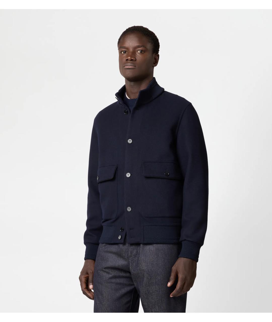 TOD'S Темно-синяя шерстяная куртка, фото 3