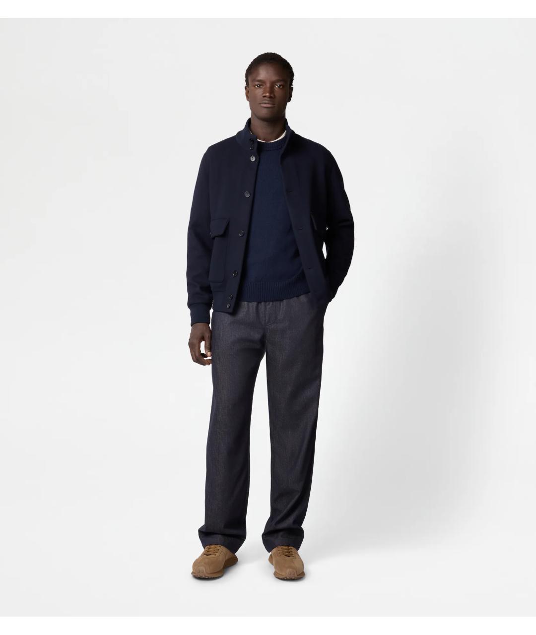 TOD'S Темно-синяя шерстяная куртка, фото 2