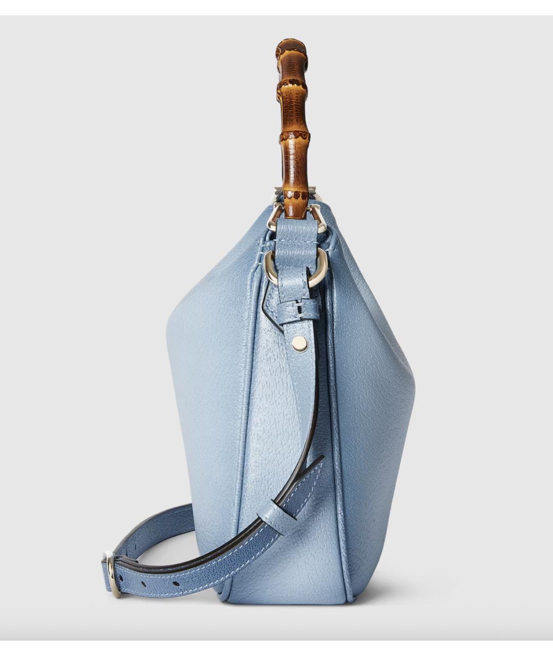 GUCCI Голубая кожаная сумка с короткими ручками, фото 6