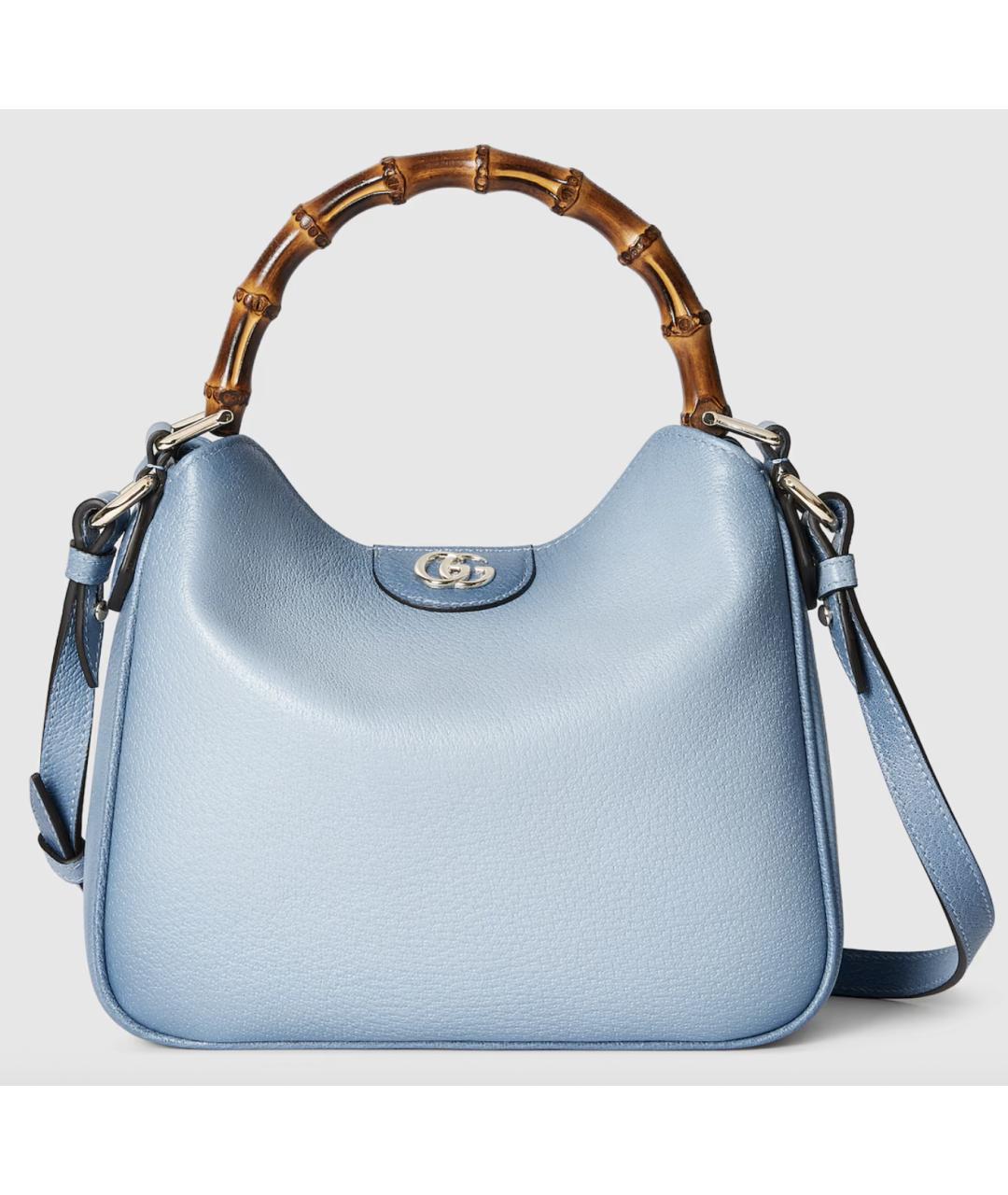 GUCCI Голубая кожаная сумка с короткими ручками, фото 8