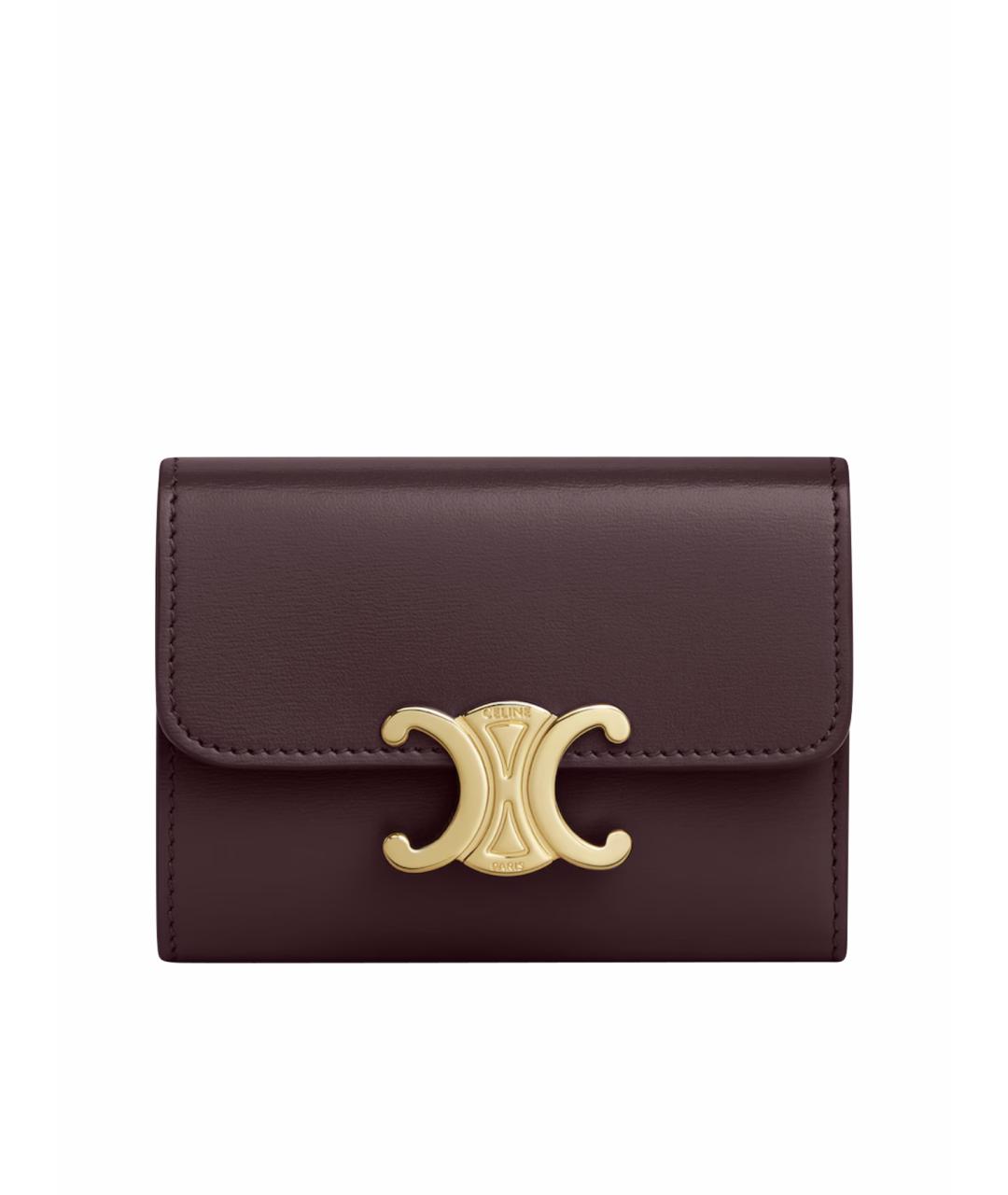 CELINE Бордовый кожаный кошелек, фото 1