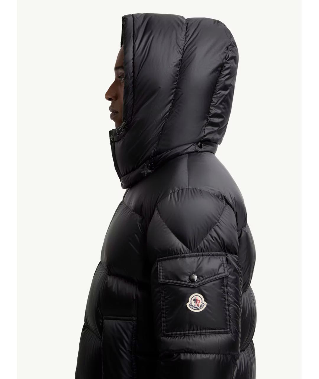 MONCLER Черный полиамидовый пуховик, фото 4