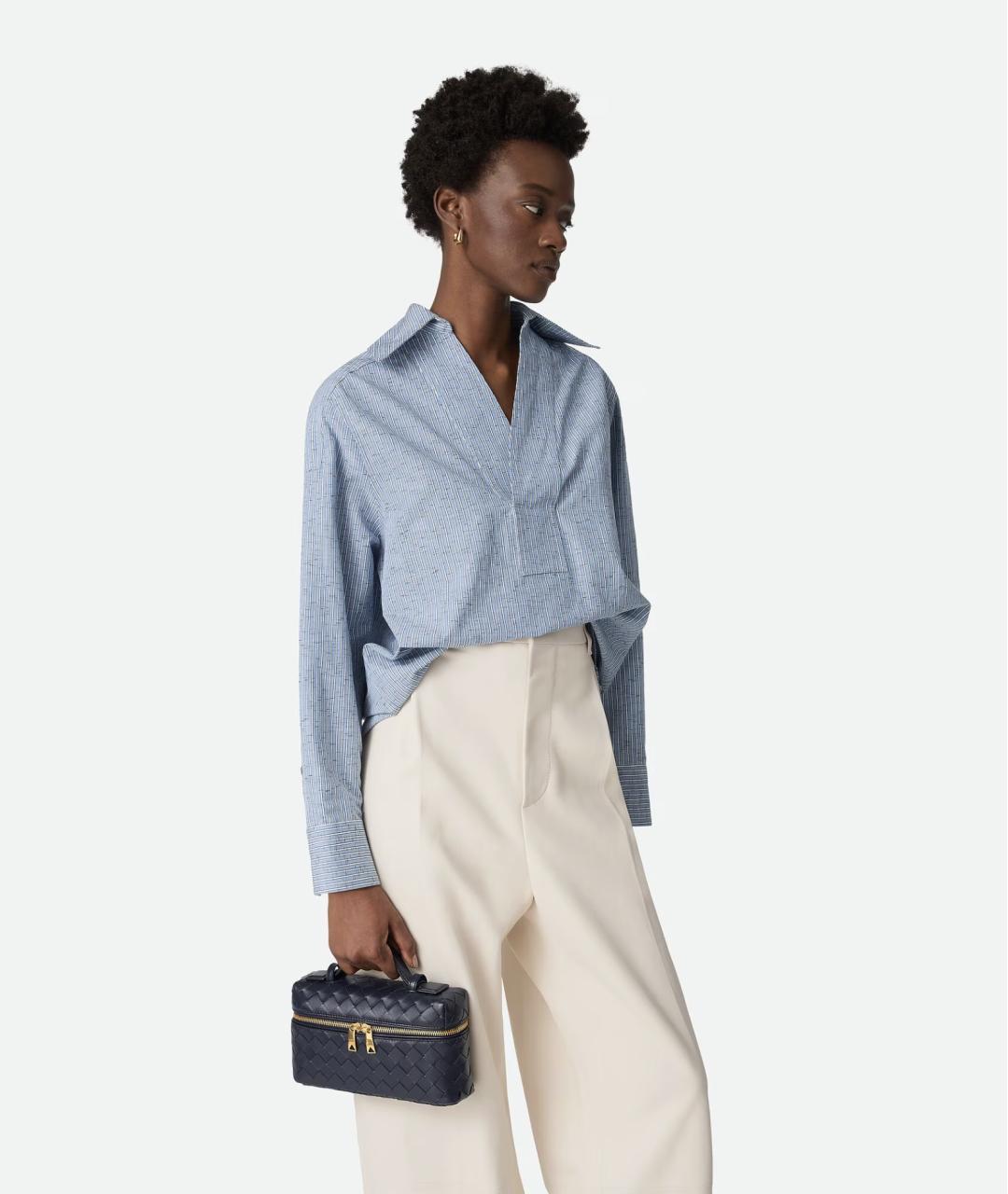 BOTTEGA VENETA Синяя кожаная сумка через плечо, фото 6