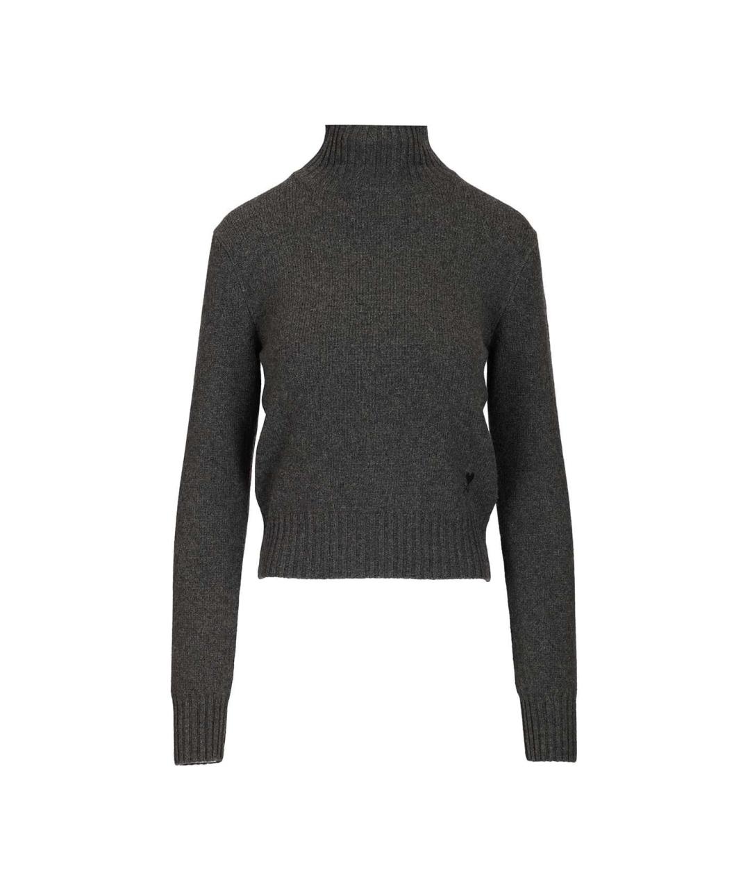 Ami Paris Антрацитовый кашемировый джемпер / свитер, фото 1